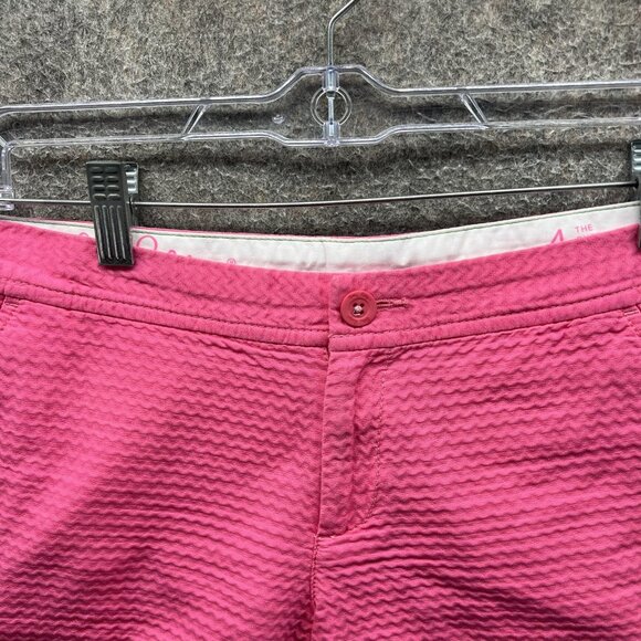Lilly Pulitzer Shorts Womens 4 Pink Buttercup Seersucker Scallop Hem Chino - Picture 9 of 13